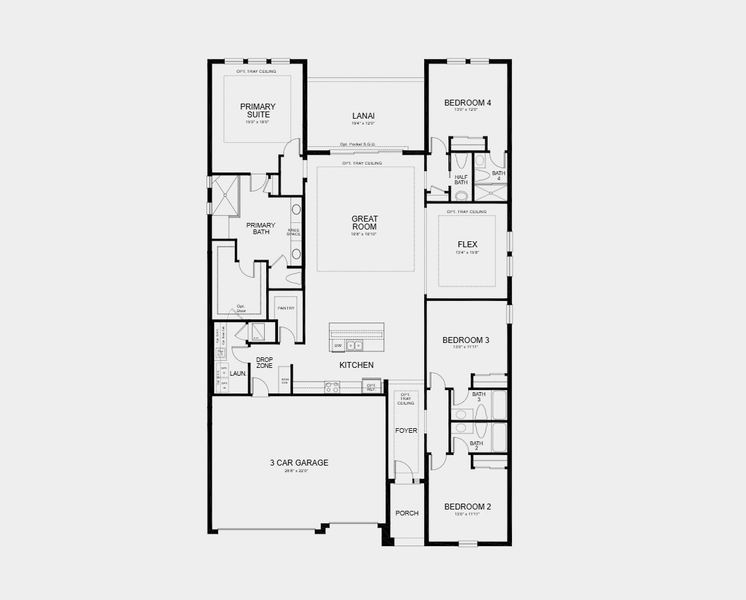 2D floor plan layout for the Saint Croix by Taylor Morrison in Firethorn, Parrish, FL (Image 3).
