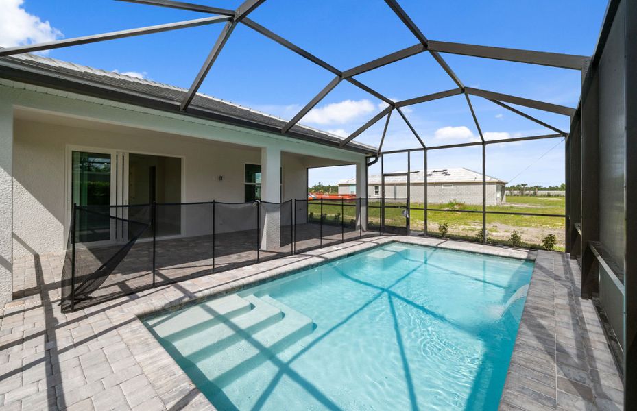 Exterior details and patio area of a home in Del Webb Oak Creek, North Fort Myers (Image 21). Exterior details and patio area of a home in Del Webb Oak Creek, North Fort Myers (Image 21).