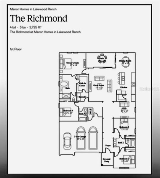2D floor plan layout of this home in Calusa Country Club, Lakewood Ranch, FL (Image 4). 2D floor plan layout of this home in Calusa Country Club, Lakewood Ranch, FL (Image 4).