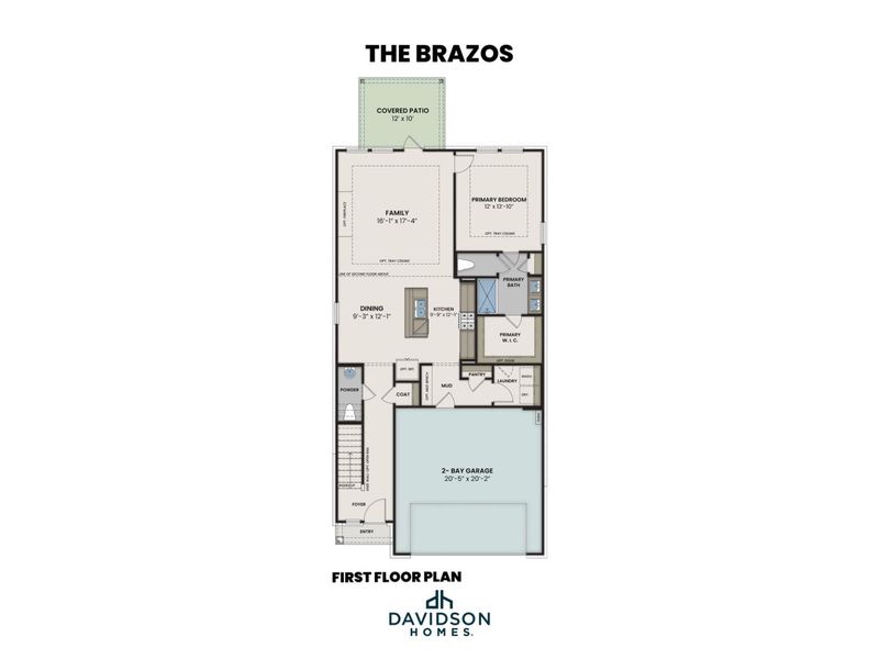 2D floor plan layout for the The Brazos E by Davidson Homes LLC in Heartland, Heartland, TX (Image 3).