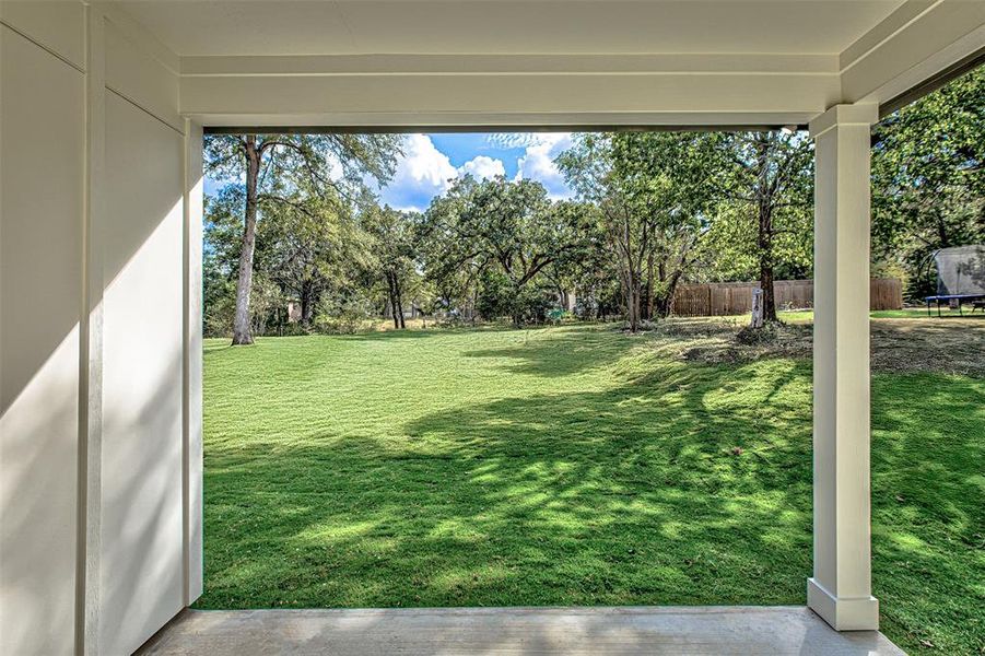 Covered patio.