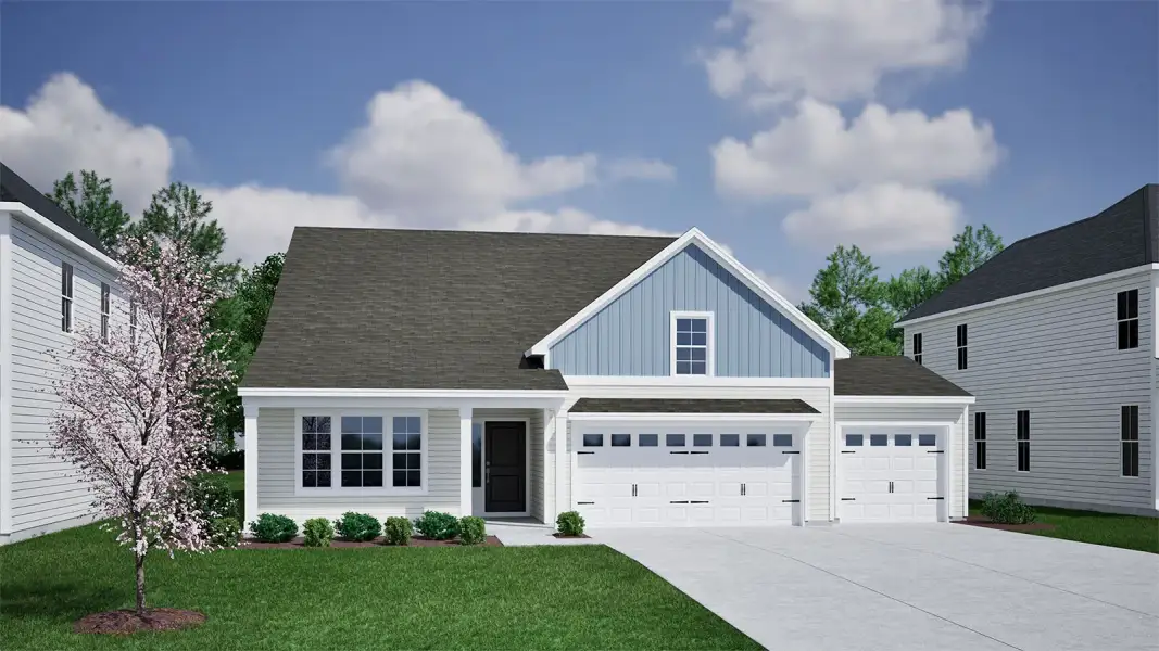 Representative exterior photo of a completed home built from the Gwinnett II - Genesis Value Collection by Mungo Homes in Fairfield Place East and West, Chesnee, SC (Image 22).