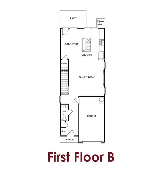 2D floor plan layout for the Bradley by Chafin Communities in The Grove at Mundy Mill, Gainesville, GA (Image 4).