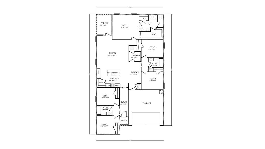 2D floor plan layout of this home in Sunny Hills, Chipley, FL (Image 3).