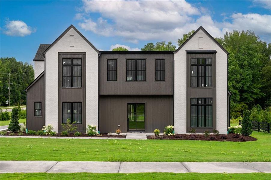Front exterior of a new home in , Roswell, GA, highlighting curb appeal (Image 35).