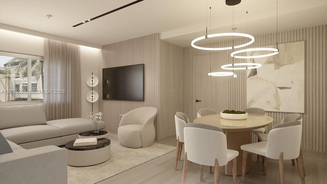 Furnished interior view inside a new home in , Miami Beach (Image 12).
