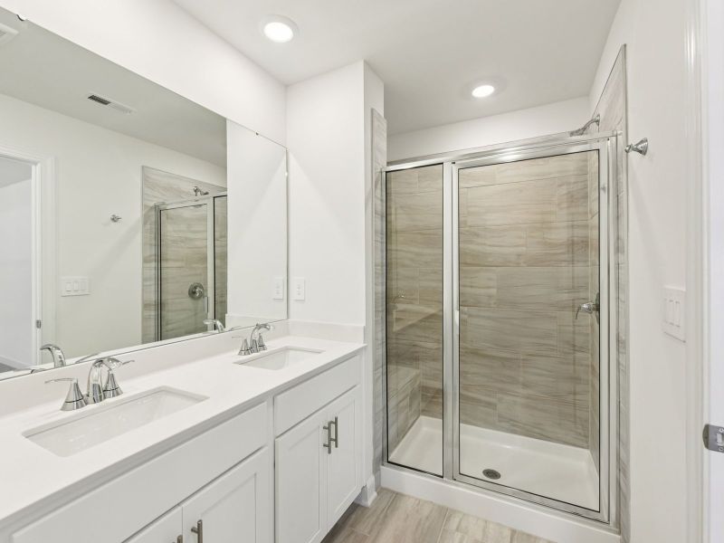 Furnished interior view inside a new home in Rocky River Towns, Charlotte (Image 4).