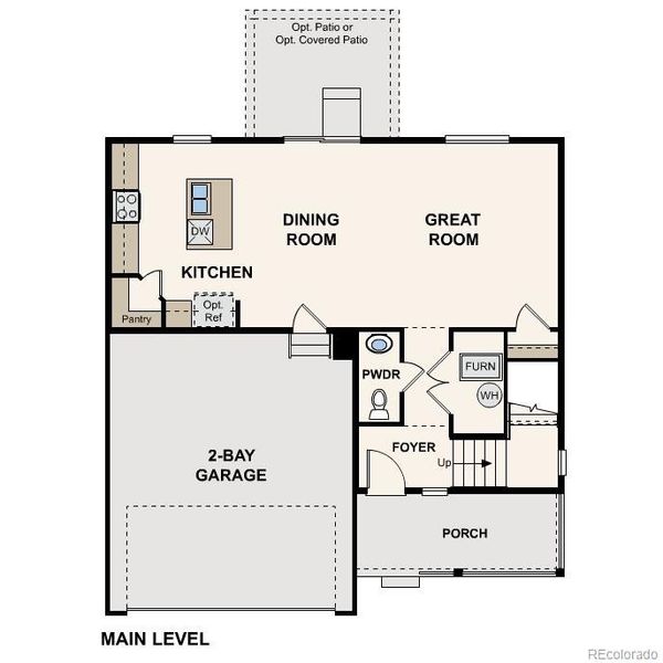 2D floor plan layout of this home in The Aurora Highlands, Aurora, CO (Image 3).
