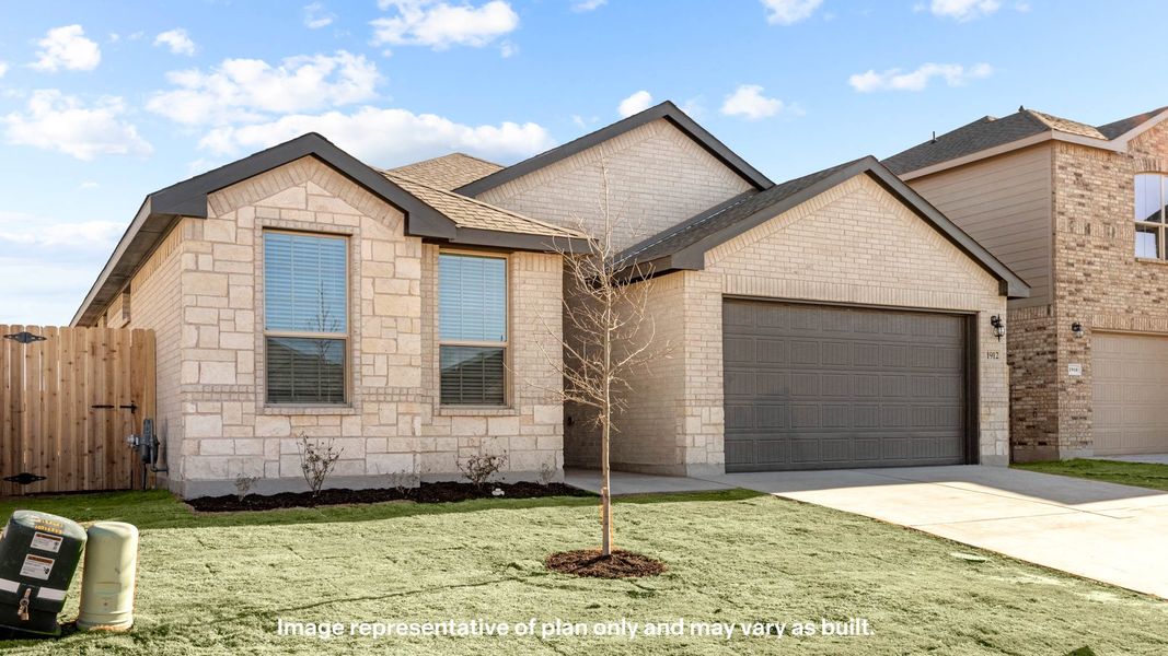 Representative exterior photo of a completed home built from the Portales by D.R. Horton in Homestead at Parks Bell Ranch, Odessa, TX (Image 21).
