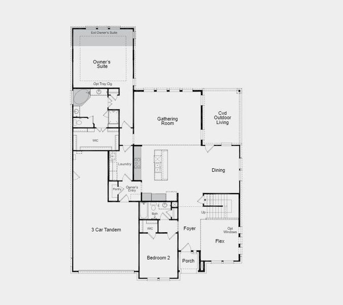 Structural options added include: Gourmet kitchen 2, extended owner's sutie, drop in tub at owner's bath, media room, service door at garage, and windows at flex.