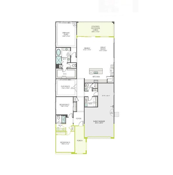 2D floor plan layout of this home in Waterston Central, Gilbert, AZ (Image 4).