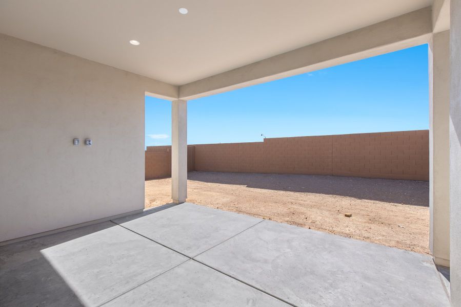 Exterior details and patio area of a home in The Ridge at Victory, Buckeye (Image 4).