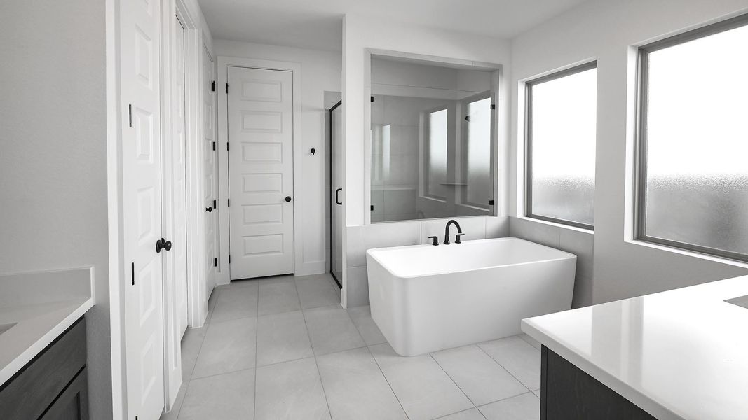 Furnished interior view inside a new home in Crosswinds, Kyle (Image 7).
