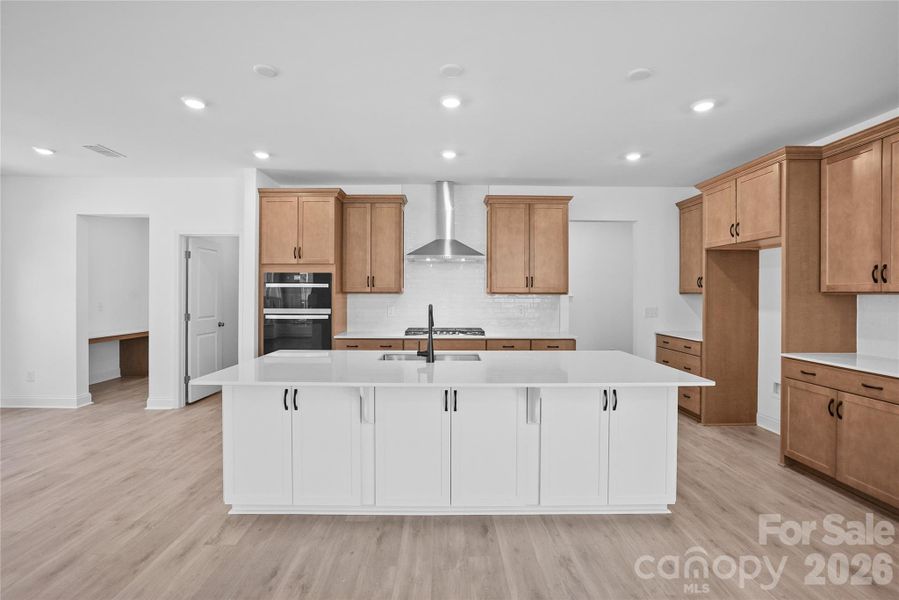 Spacious luxury island with additional storage and plenty of space for additional seating