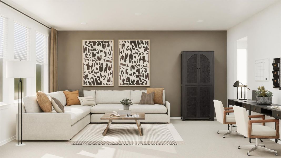 Furnished interior view inside a new home in Woodfield Preserve, Georgetown (Image 4). Furnished interior view inside a new home in Woodfield Preserve, Georgetown (Image 4).