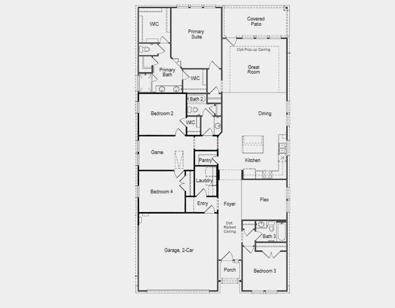 2D floor plan layout for the Merlot by Taylor Morrison in Ryehill, Rosenberg, TX (Image 5).