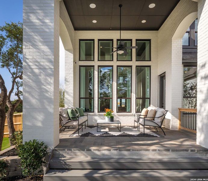 Exterior details and patio area of a home in Veramendi, New Braunfels (Image 21).