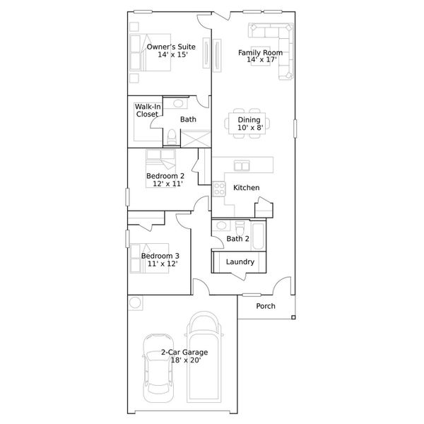 2D floor plan layout of this home in Moore Landing, Magnolia, TX (Image 2).