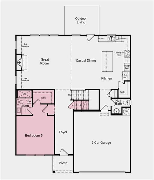 2D floor plan layout of this home in Bennett Farm, Loganville, GA (Image 2).