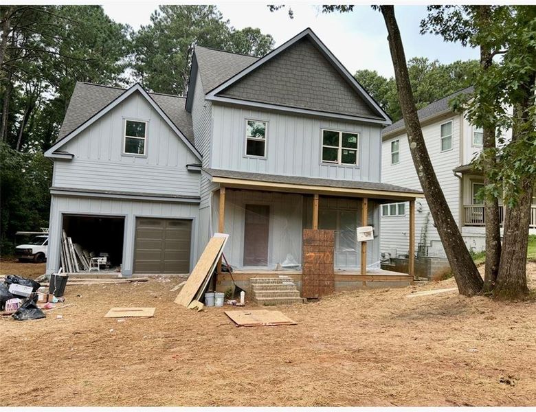 In-progress construction of a new home in , Atlanta, GA (Image 1).