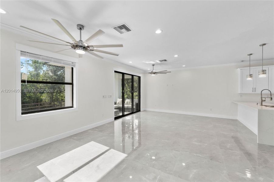 Spacious interior living area
