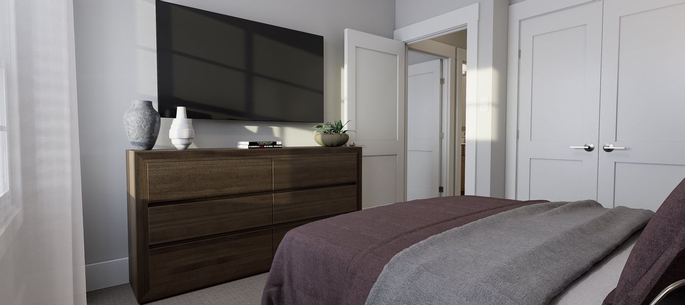 Representative furnished interior of a home built from the Atlas End Unit by Baker Residential in Atwater Station - Midtown Collection, Fuquay Varina (Image 19).