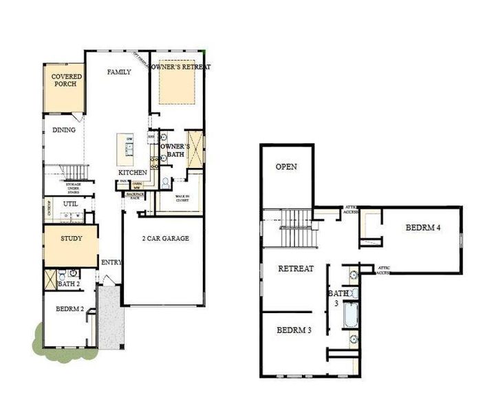 2D floor plan layout of this home in North Creek Village, Huntersville, NC (Image 2).