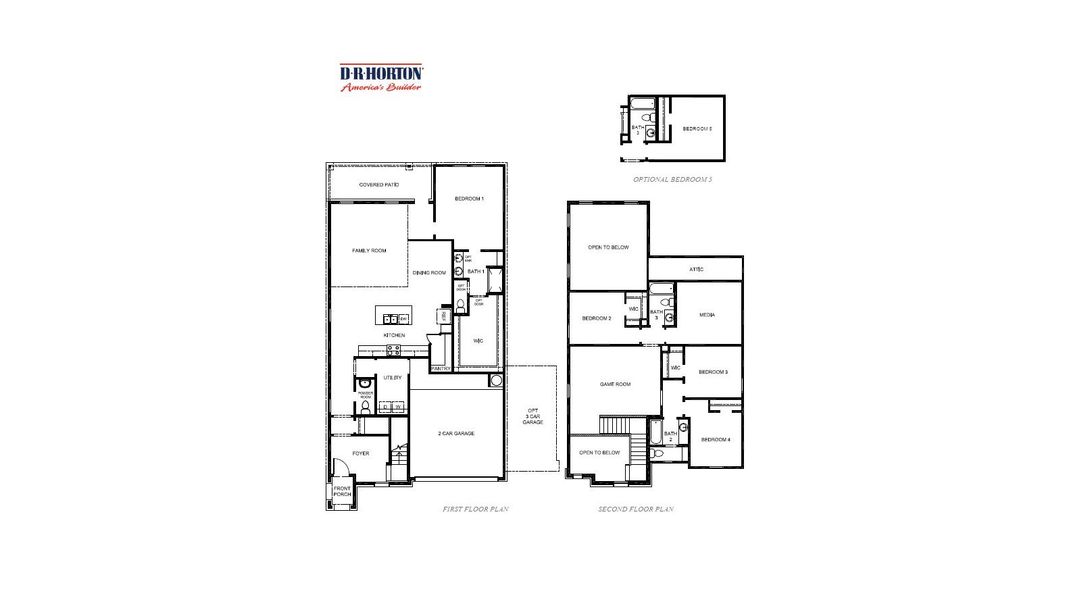 2D floor plan layout for the STERLING by D.R. Horton in Sorrento, Richmond, TX (Image 2). 2D floor plan layout for the STERLING by D.R. Horton in Sorrento, Richmond, TX (Image 2).