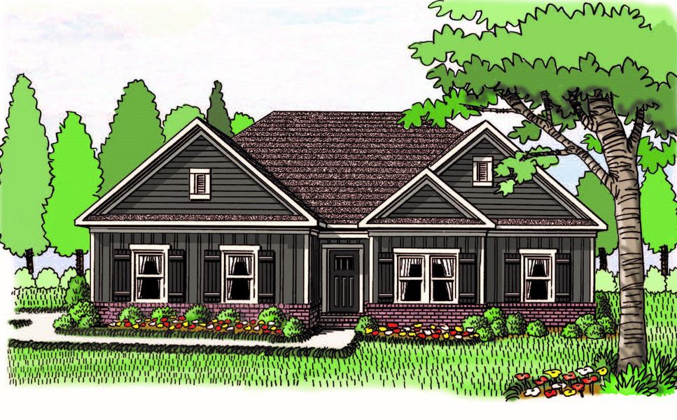 Representative rendering of the exterior for the (GA)The Carson | Side Entry by Reliant Homes (Image 7).