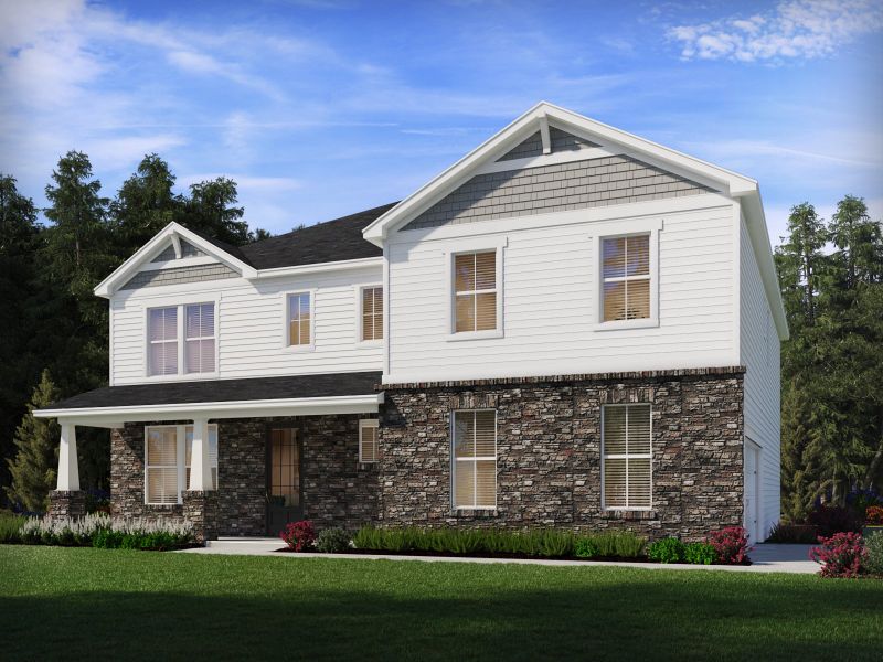 Representative exterior photo of a completed home built from the Orchard Park Basement by Meritage Homes in River Pointe, Monroe, GA (Image 19).