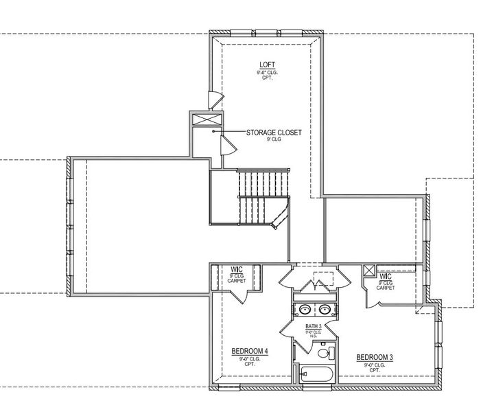 2D floor plan layout for the Medina by Beazer Homes in Johnson Ranch, San Antonio, TX (Image 4).