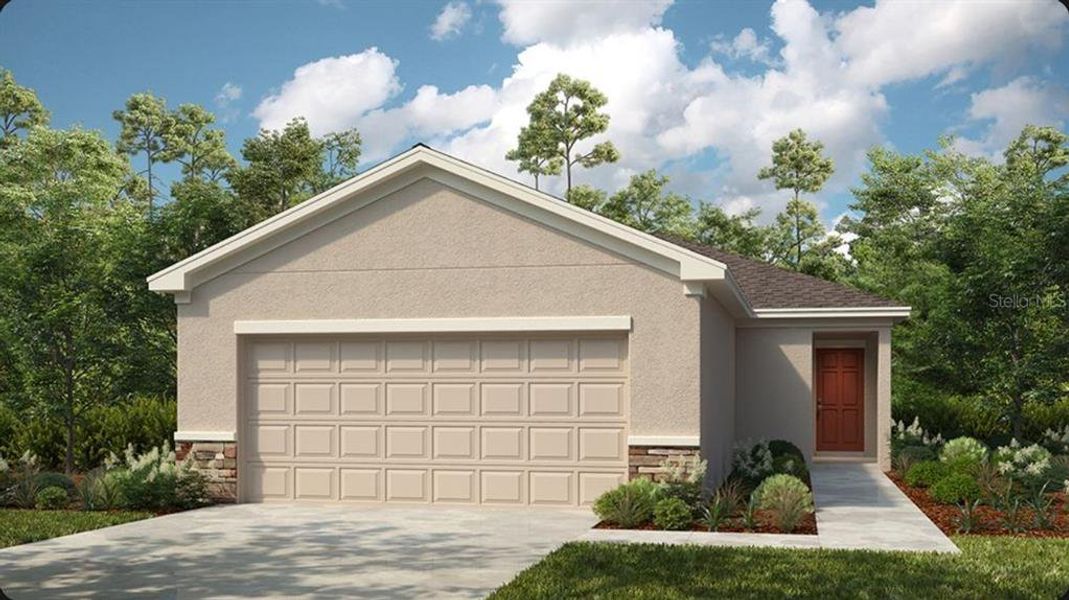 Front exterior of a new home in Coasterra Community Group Page, Palmetto, FL, highlighting curb appeal (Image 1). Front exterior of a new home in Coasterra Community Group Page, Palmetto, FL, highlighting curb appeal (Image 1).