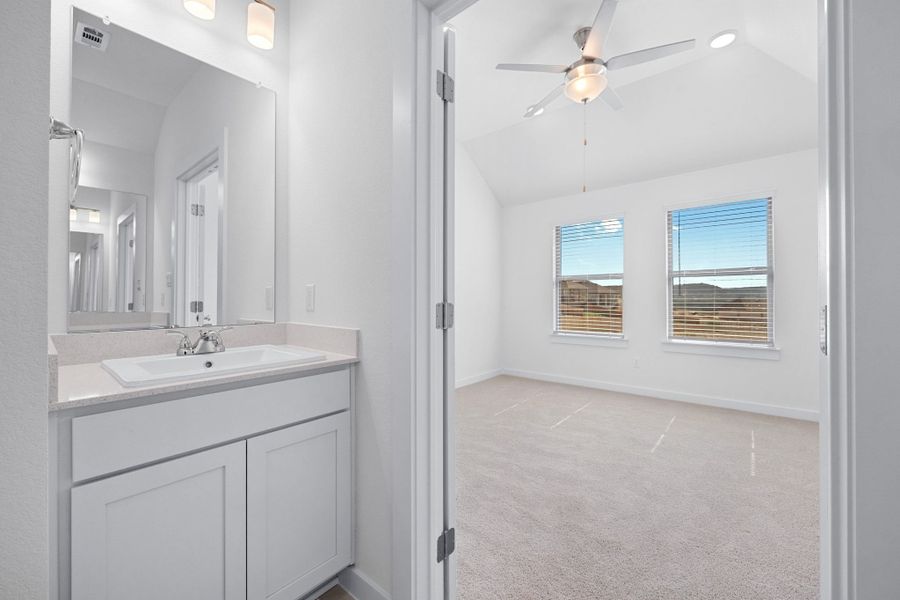 Primary Bath in the Cypress home plan by Trophy Signature Homes - REPRESENTATIVE PHOTO