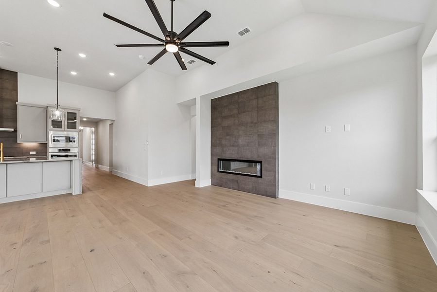 Representative unfurnished interior of a home built from the Kindrick by Landon Homes in Fields - East Village, Frisco (Image 21). Representative unfurnished interior of a home built from the Kindrick by Landon Homes in Fields - East Village, Frisco (Image 21).