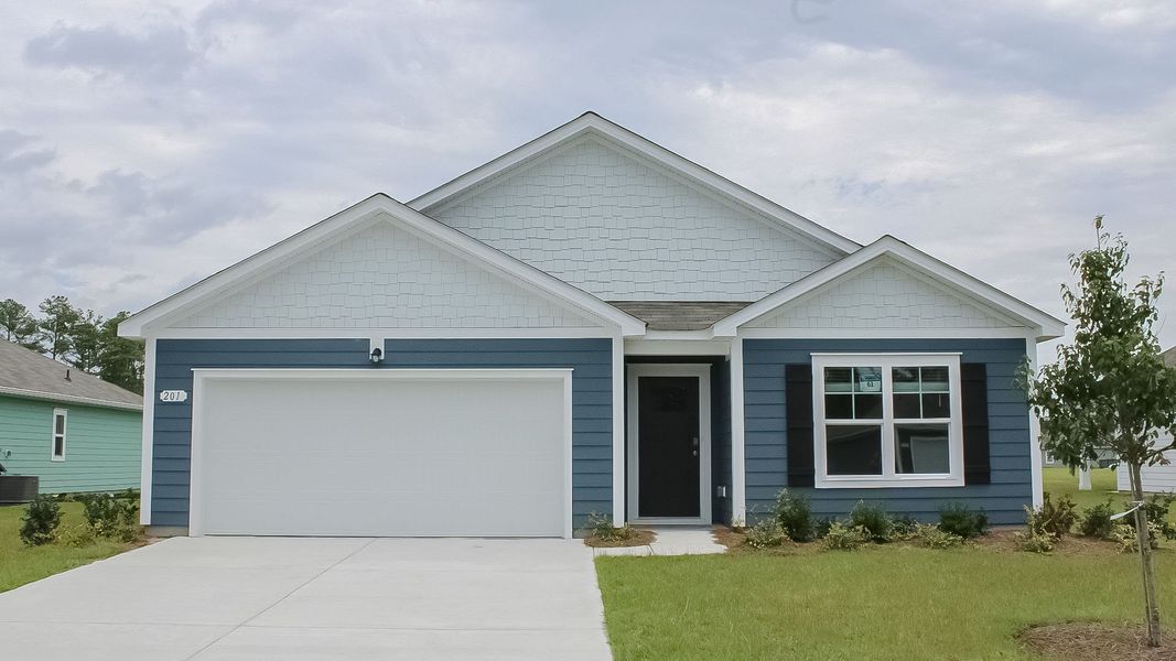 Front exterior of a new home in Kingston Bay, Conway, SC, highlighting curb appeal (Image 2).