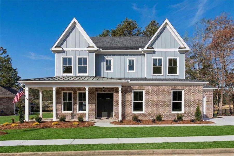 Front exterior of a new home in , Villa Rica, GA, highlighting curb appeal (Image 26).