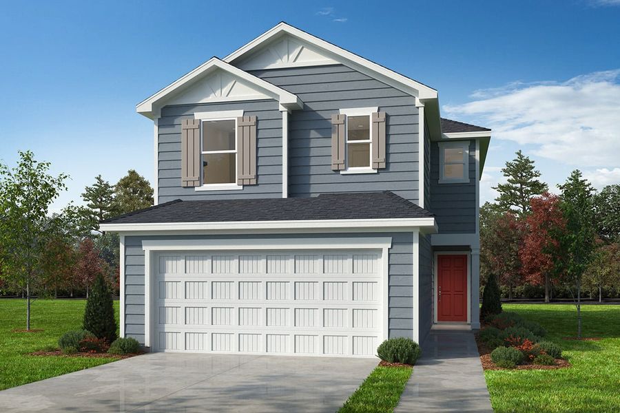 Representative exterior photo of a completed home built from the Plan 1558 by KB Home in Tucker Place, Raleigh, NC (Image 5).