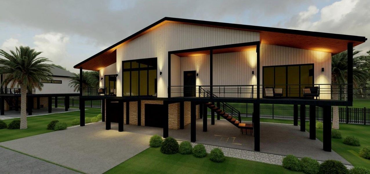 Front exterior of a new home in , San Leon, TX, highlighting curb appeal (Image 1). Front exterior of a new home in , San Leon, TX, highlighting curb appeal (Image 1).