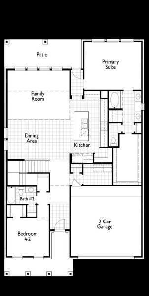 2D floor plan layout of this home in Wildflower Ranch, Dish, TX (Image 5).