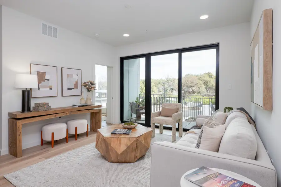 Furnished interior view inside a new home in One Oak, Austin (Image 8).