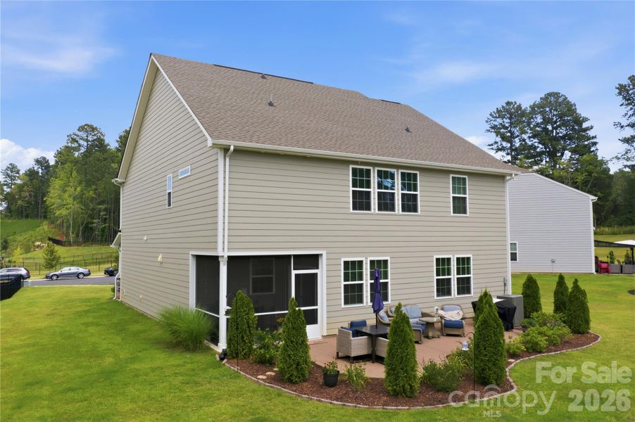Exterior details and patio area of a home in Falls Cove at Lake Norman, Troutman (Image 29).