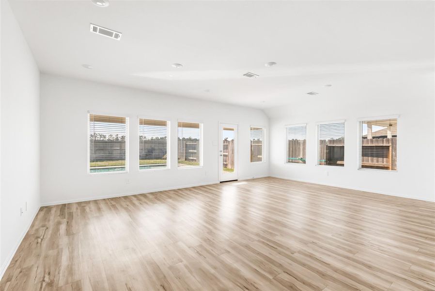 Family room and dining area view. Family room and dining area view.