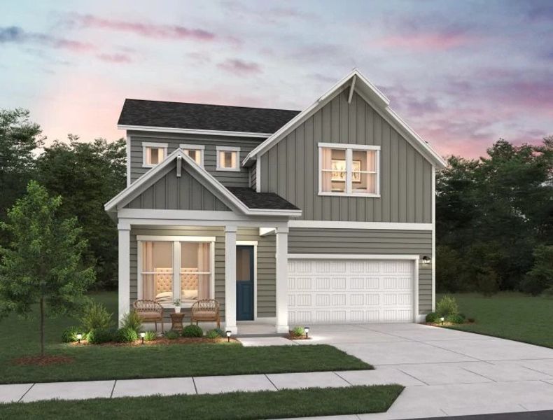 Front exterior of a new home in Blue Heron Retreat, Little River, SC, highlighting curb appeal (Image 16).