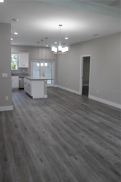 Open Concept Living/Dinning/Kitchen Area