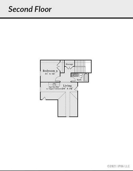 2D floor plan layout for the Torino Bungalow by Epcon Communities in The Cottages at 78 North, Sanford, NC (Image 3). 2D floor plan layout for the Torino Bungalow by Epcon Communities in The Cottages at 78 North, Sanford, NC (Image 3).