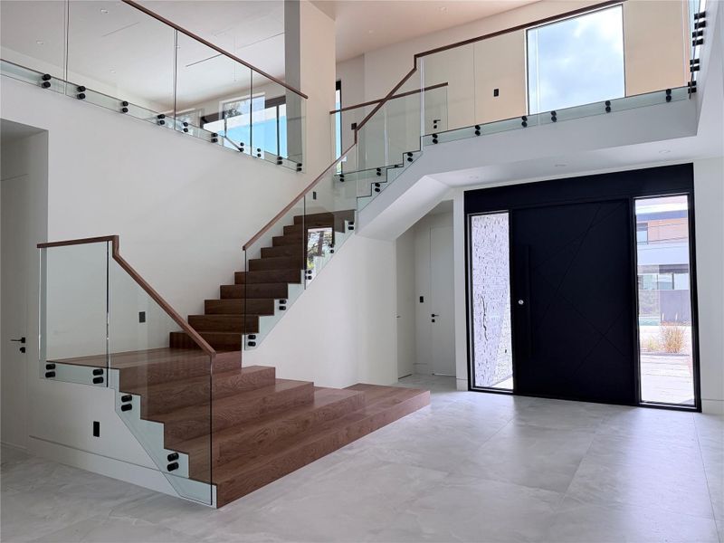 Stair with steel front door