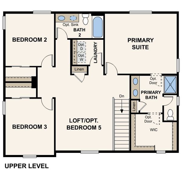 2D floor plan layout of this home in The Overlook at Johnstown Farms, Johnstown, CO (Image 3).