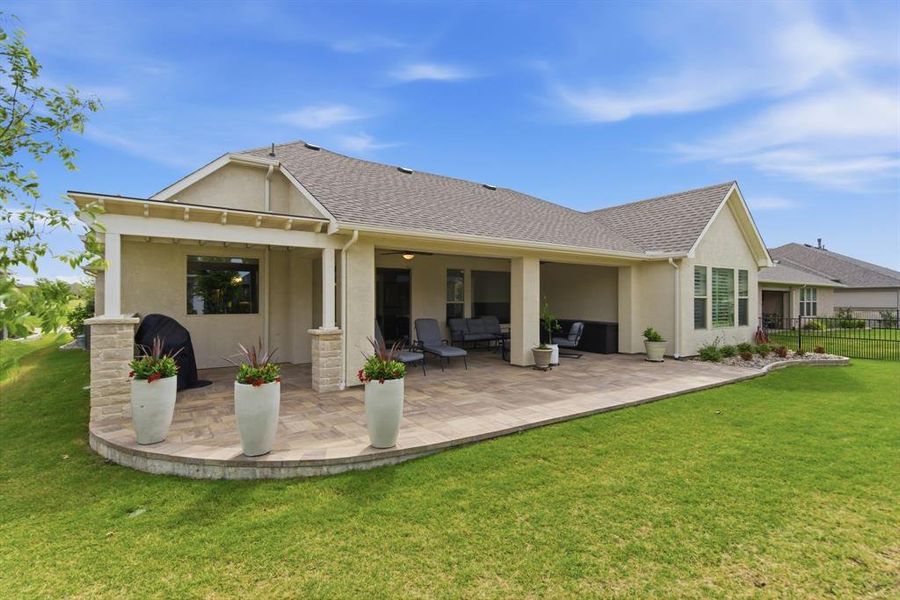 Exterior details and patio area of a home in , Denton (Image 22).