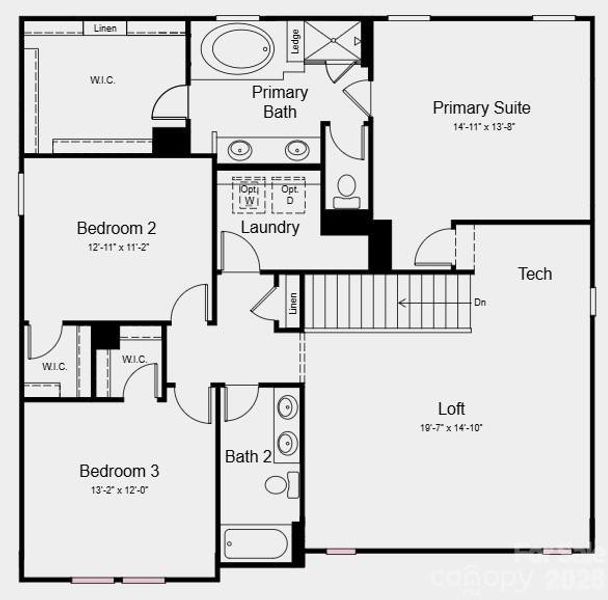 Second Floor – Additional Highlights Include: gourmet kitchen, gas fireplace in the great room, uncovered back patio, a study in place of a flex room, and additional windows in the study