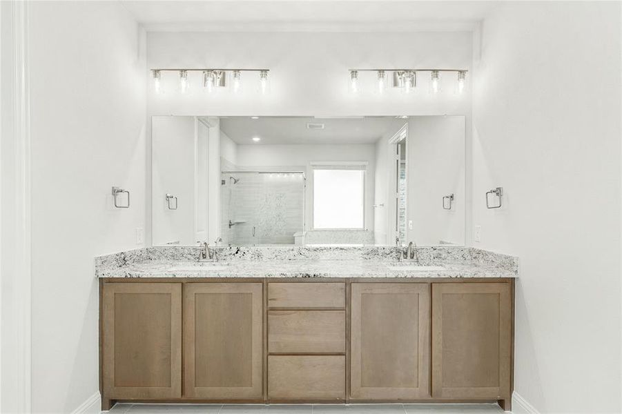 Furnished interior view inside a new home in Chaparral Park, Oak Point (Image 9). Furnished interior view inside a new home in Chaparral Park, Oak Point (Image 9).